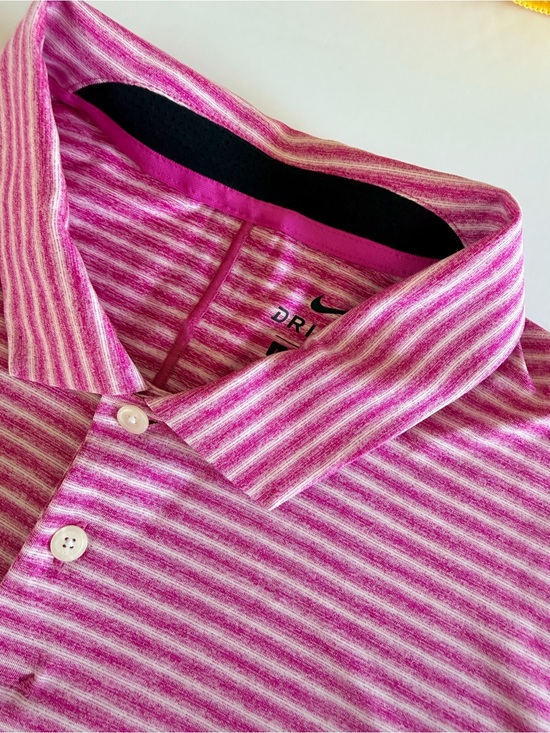 Nike Other - Nike Dri-FIT Performance Polo Tiger Woods Collection Pink Striped
